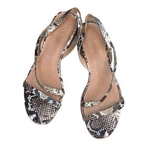 Madewell Sandals Snakeskin Print Womens Size Leather Strappy Casual Boho 8.5